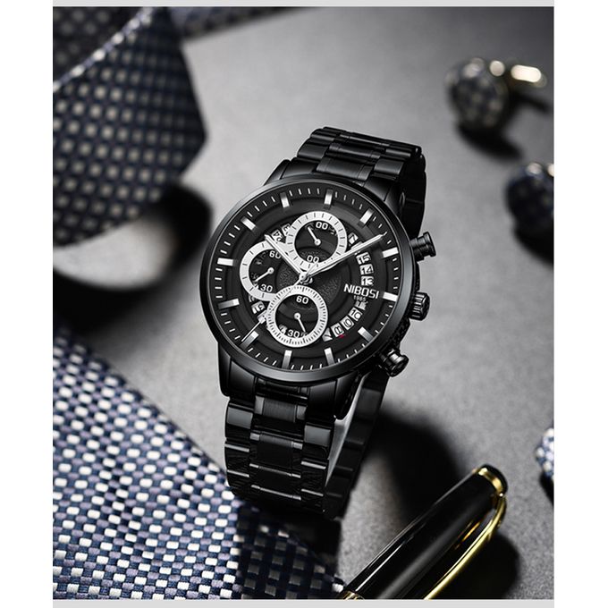 NIBOSI - 1985 Luxury Men’s Stainless Steel Wristwatch – Waterproof, New Classic Design-with Free Box